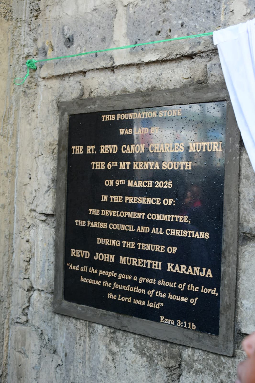 SERVICE OF LAYING OF THE FOUNDATION STONE HELD AT ST. MARKS KANUNGA
