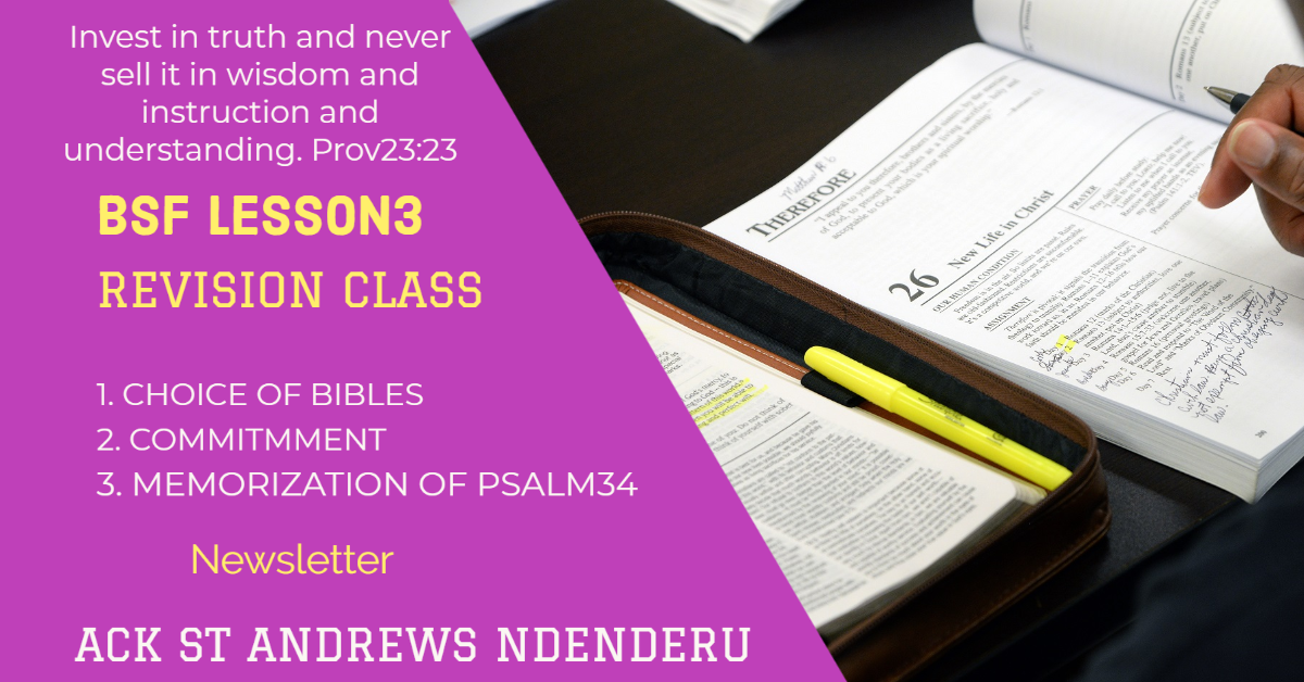 BSF | LESSON 3 | Newsletter 