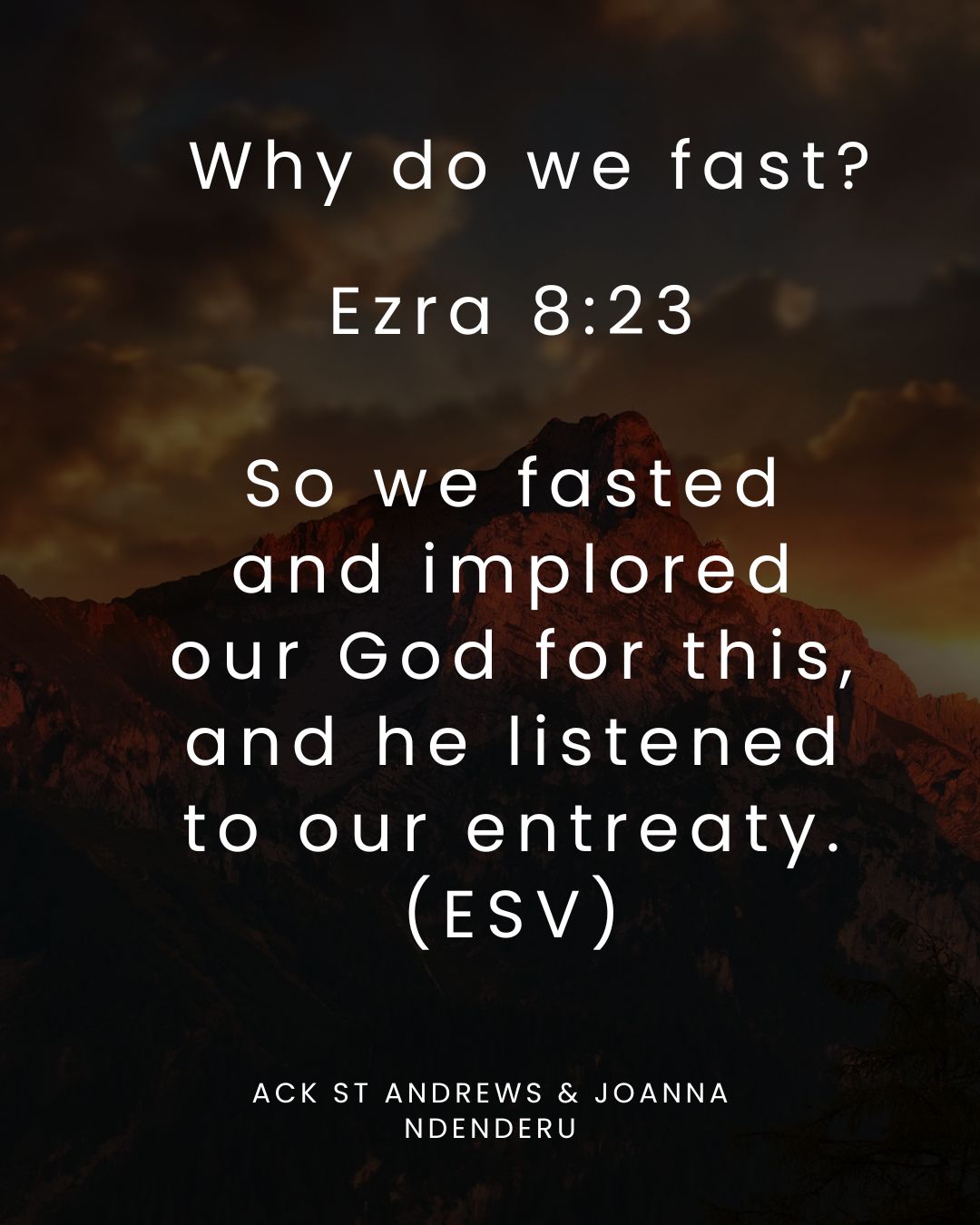 Why do we fast - Prayer For the Country